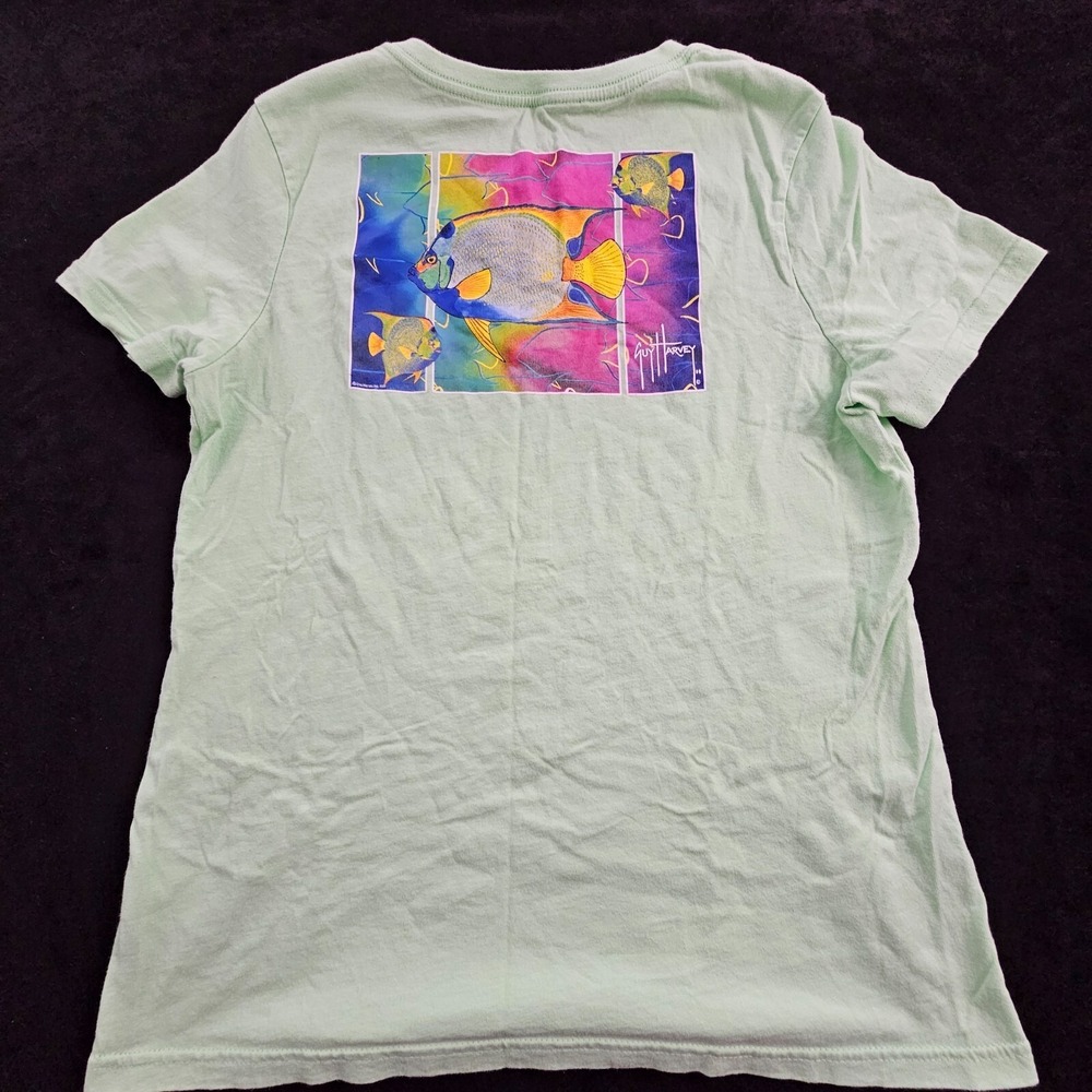 Guy Harvey Light Green Short Sleeve T-Shirt Women's L‎